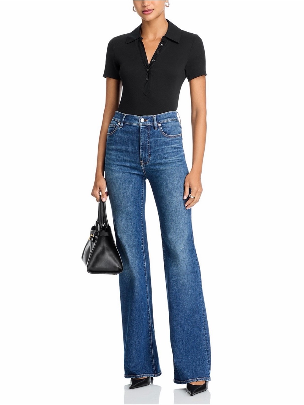 Veronica Beard Crosbie High Rise Wide Leg Jeans in City Lights